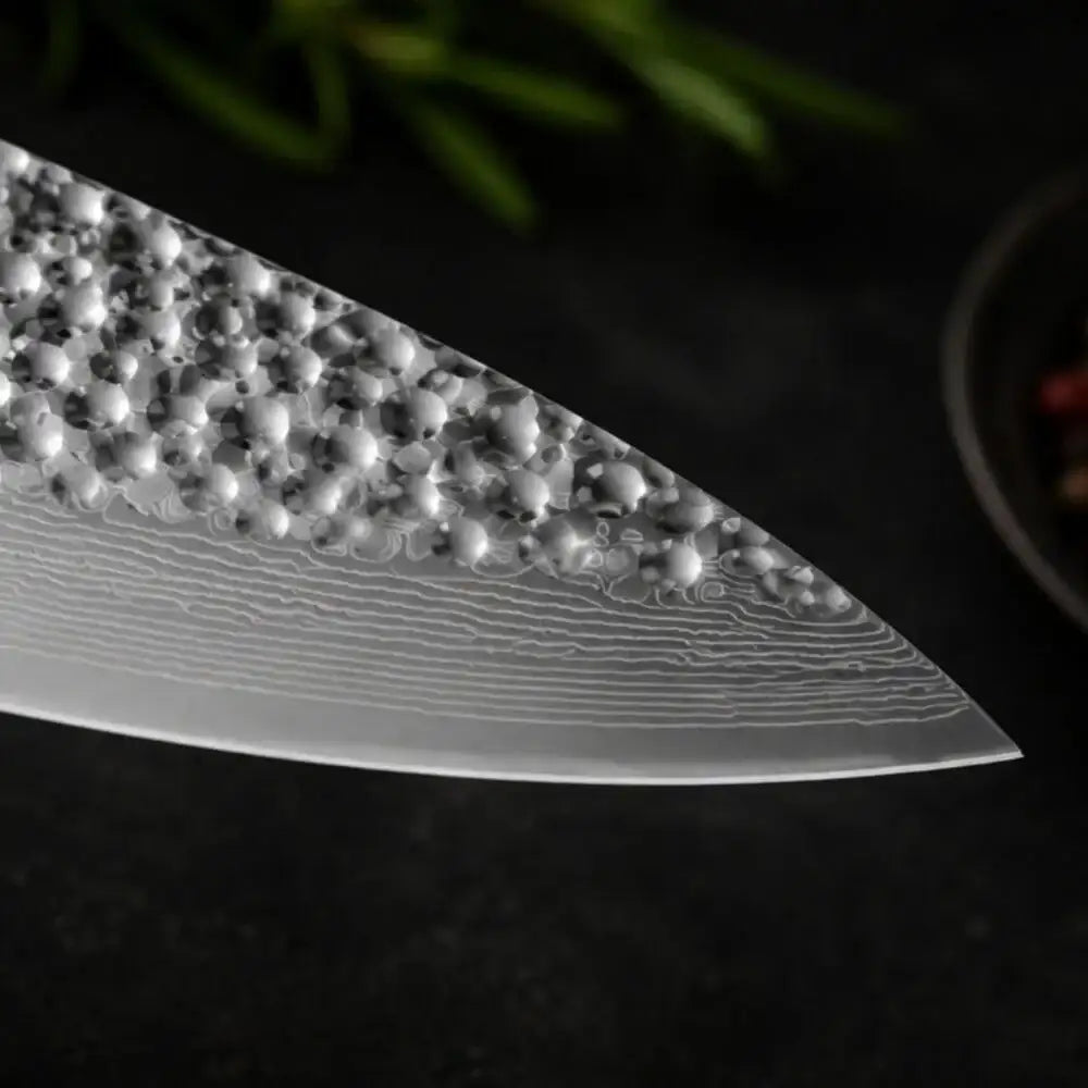 TASAI – Nóż Chef Knife 8” Hammered Damascus Steel