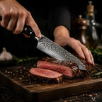 TASAI – Nóż Chef Knife 8” Hammered Damascus Steel