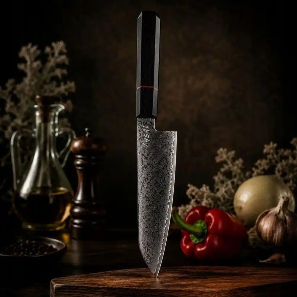 TASAI – Nóż Kiritsuke 8” Damascus Steel
