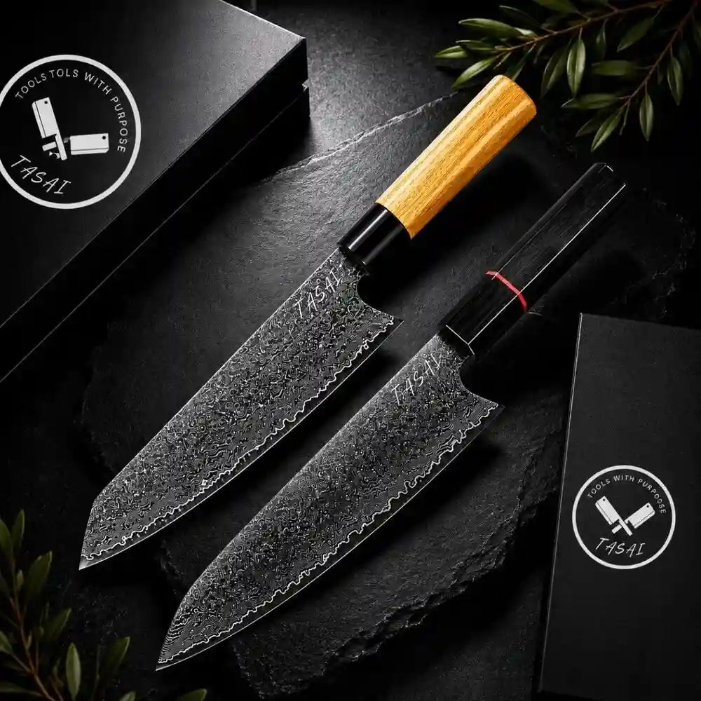 TASAI – Nóż Kiritsuke 8” Damascus Steel