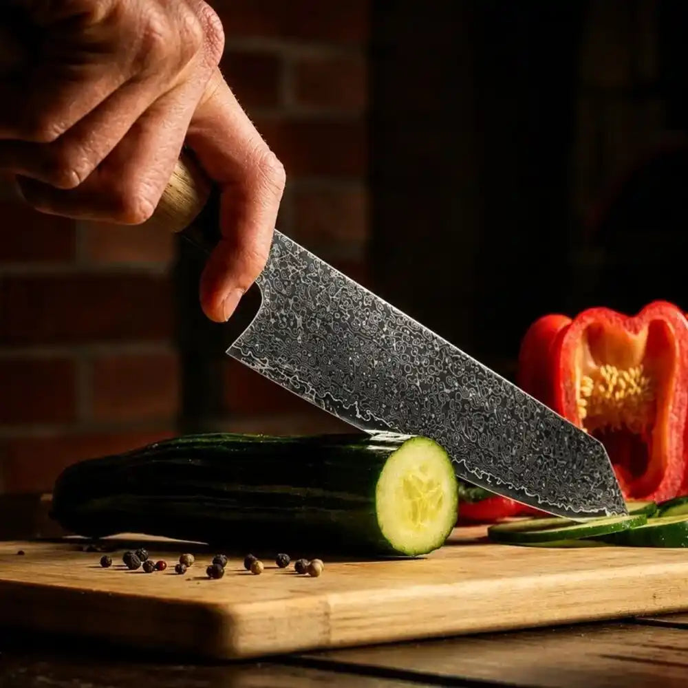 TASAI – Nóż Kiritsuke 8” Damascus Steel