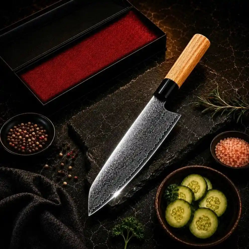 TASAI – Nóż Kiritsuke 8” Damascus Steel