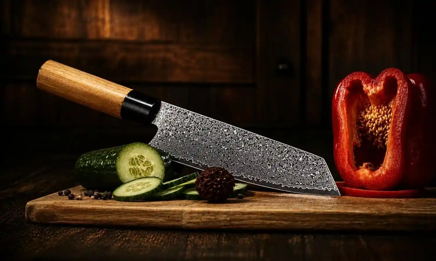 TASAI – Nóż Kiritsuke 8” Damascus Steel