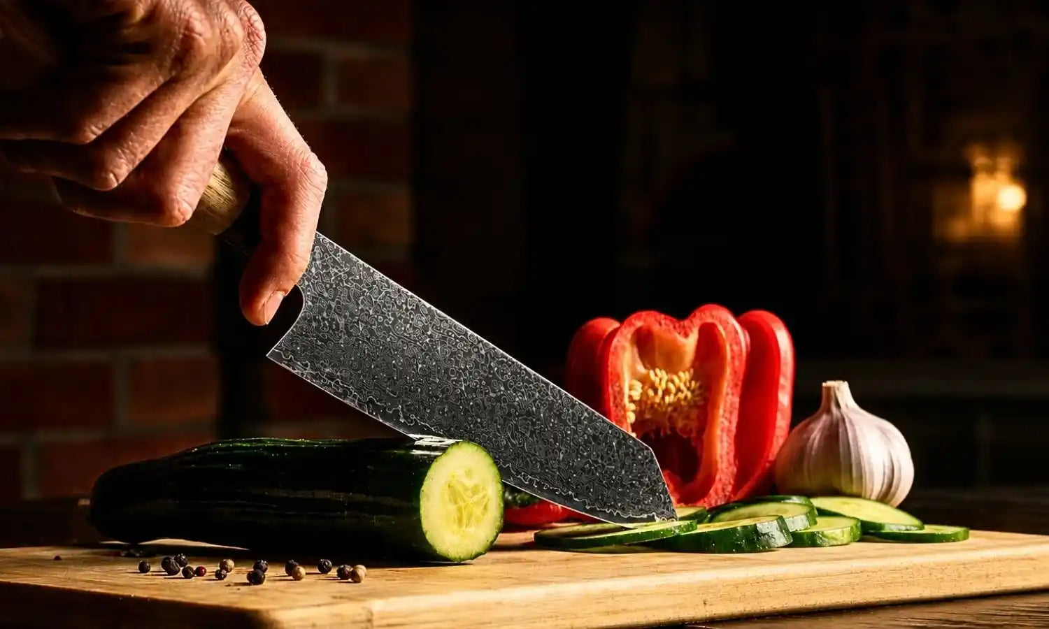 TASAI – Nóż Kiritsuke 8” Damascus Steel